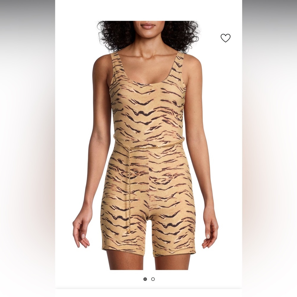 Tiger Print Sleeveless Jumpsuit